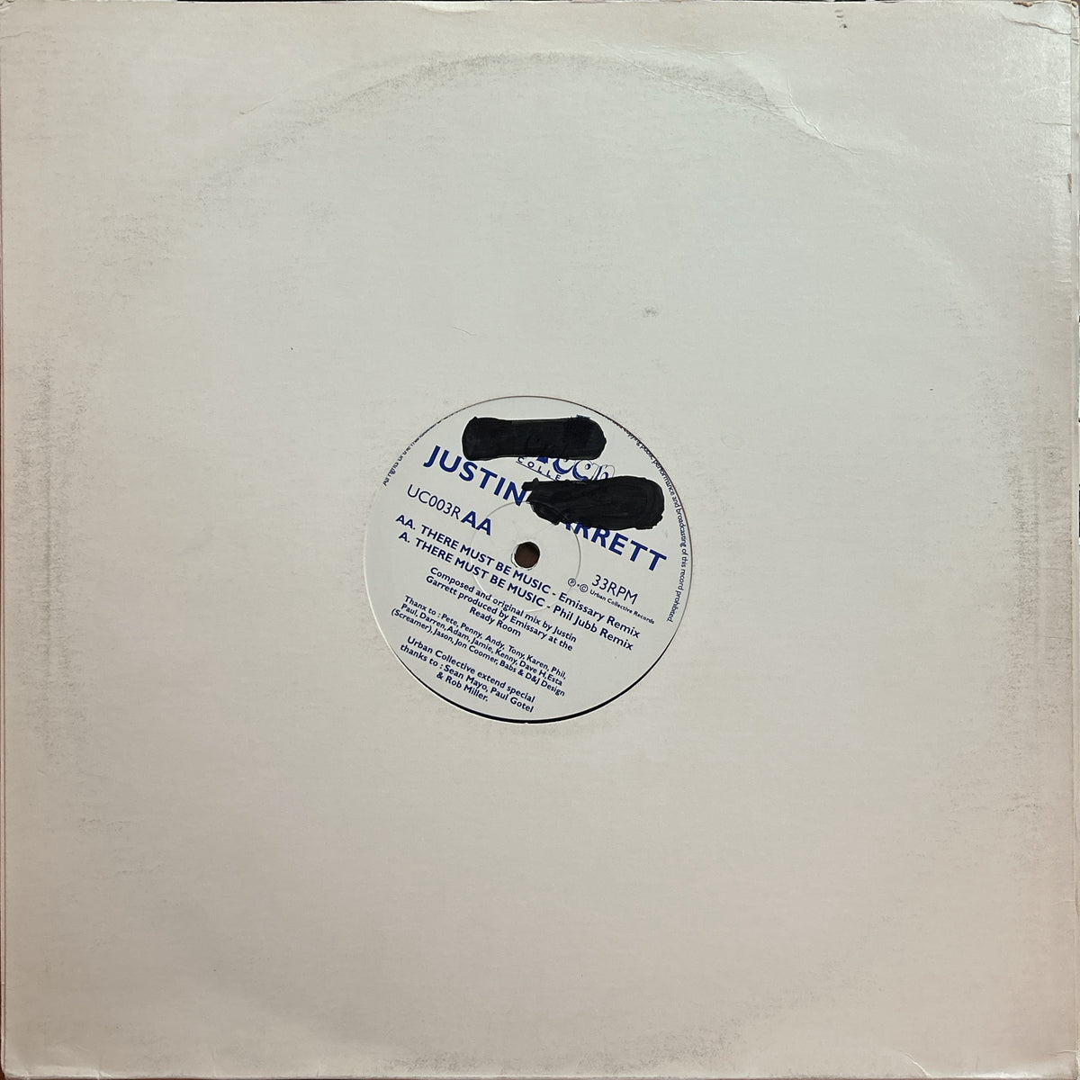 Justin Garrett - There Must Be Music (1995) UK Progressive House Trance 12"