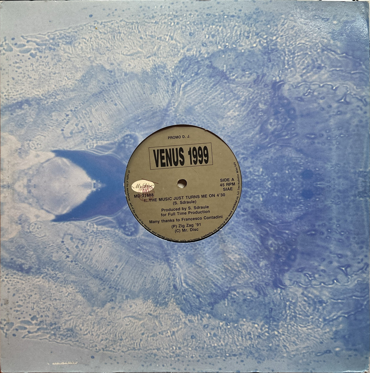 Venus 1999 - The Music Just Turns Me On (1991) Rare Italian Hardcore Techno 12" Promo