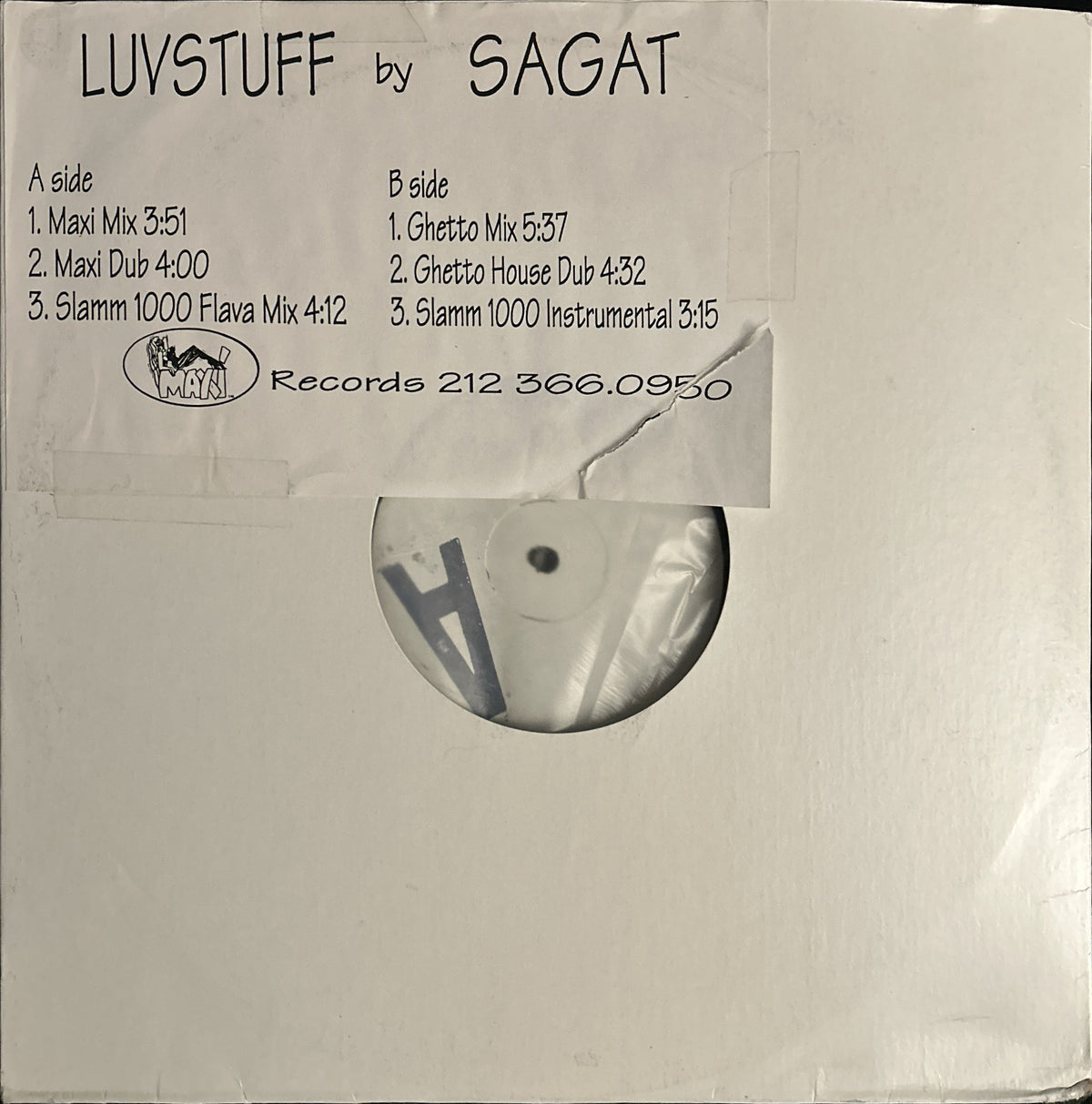 Sagat - Lovstuff (1994) Rare Hip House White Label Promo 12"