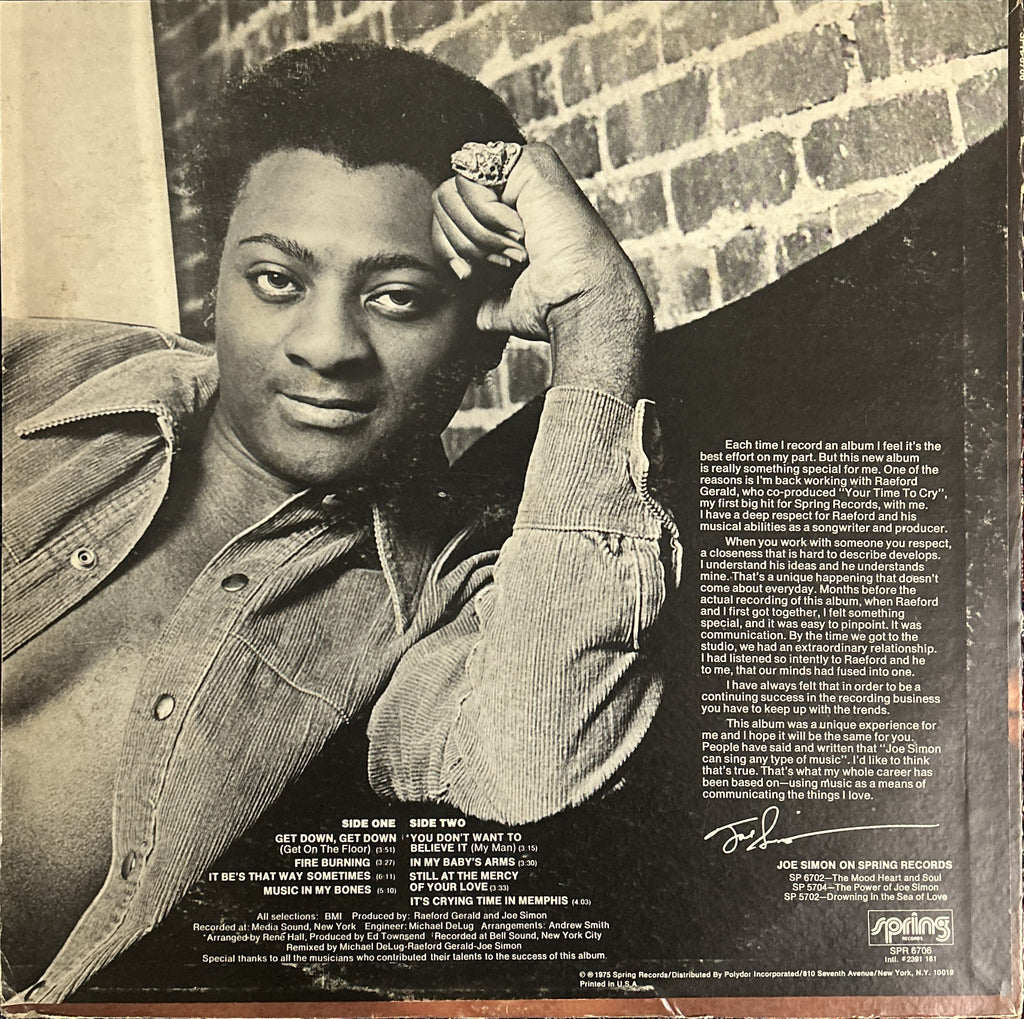 Joe Simon - Get Down (1975) Spring Soul Funk LP