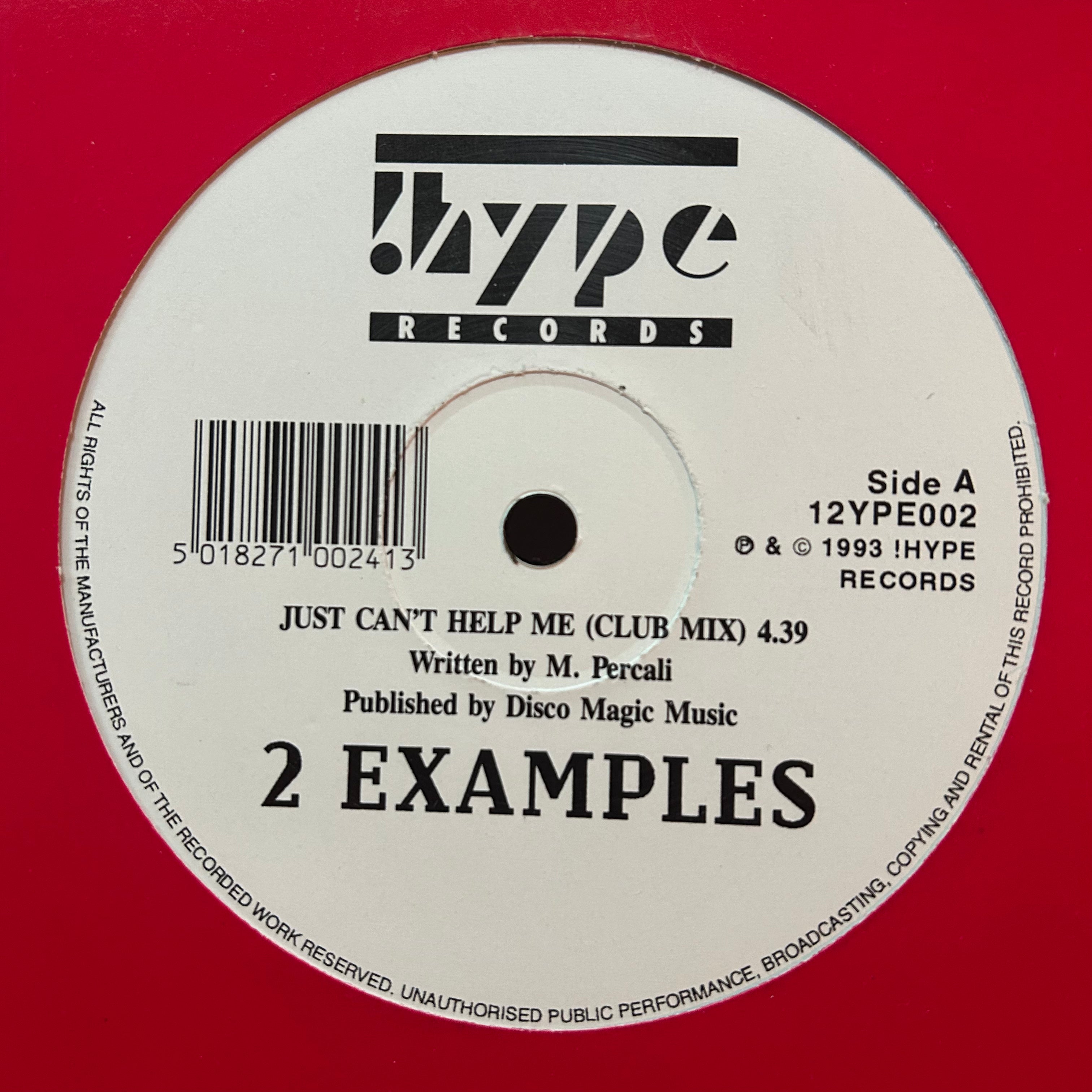 2 Examples - Just Can't Help Me (1993) UK Euro House Rave 12"