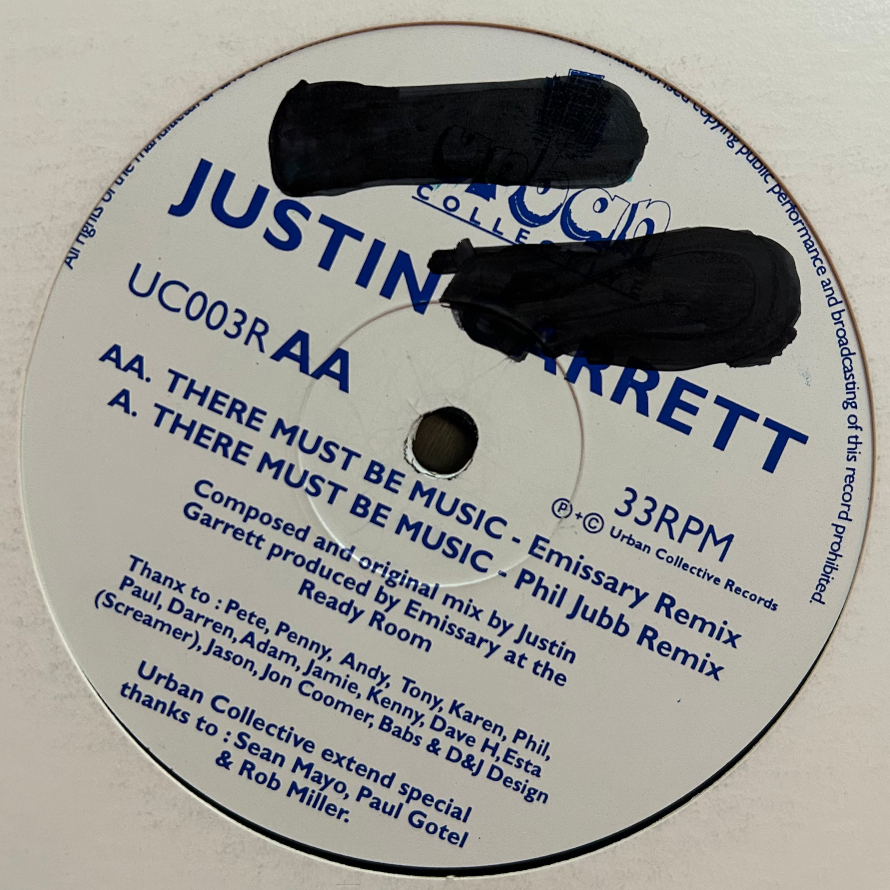 Justin Garrett - There Must Be Music (1995) UK Progressive House Trance 12"