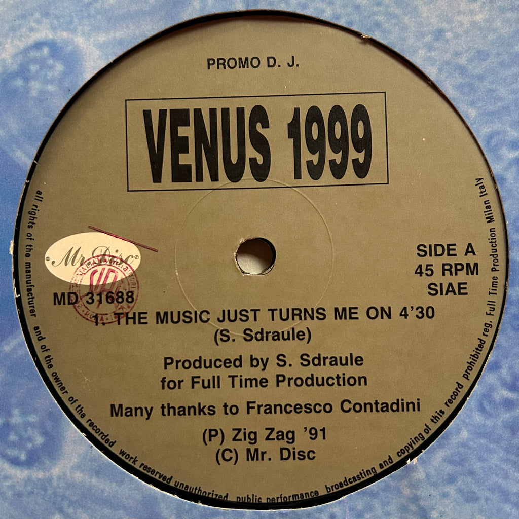 Venus 1999 - The Music Just Turns Me On (1991) Rare Italian Hardcore Techno 12" Promo