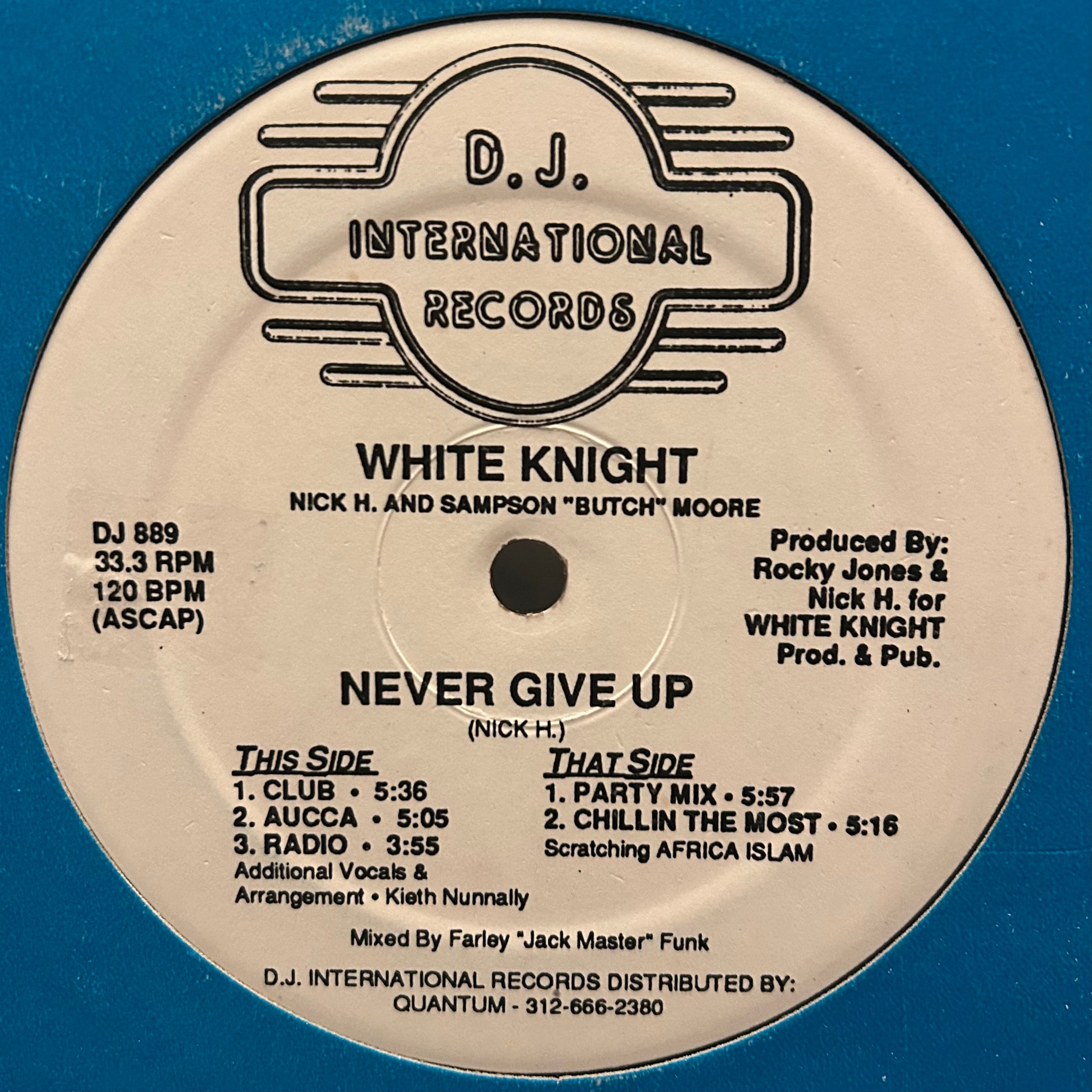 White Knight - Never Give Up (1986) Classic Chicago Hip-House 12"