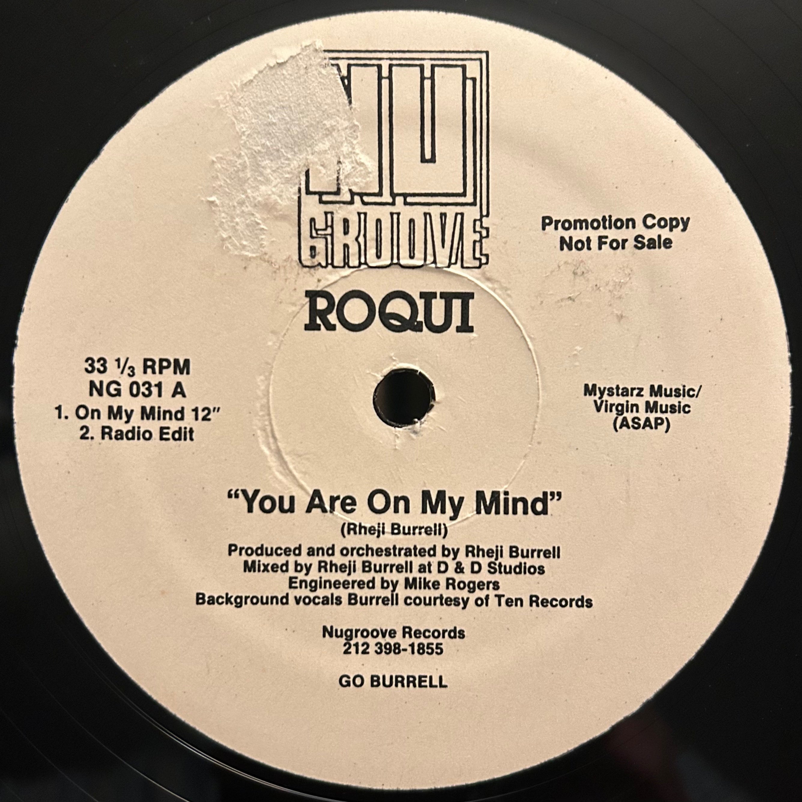 Roqui - You Are On My Mind (1989) Classic Nu Groove Deep House Promo 12"