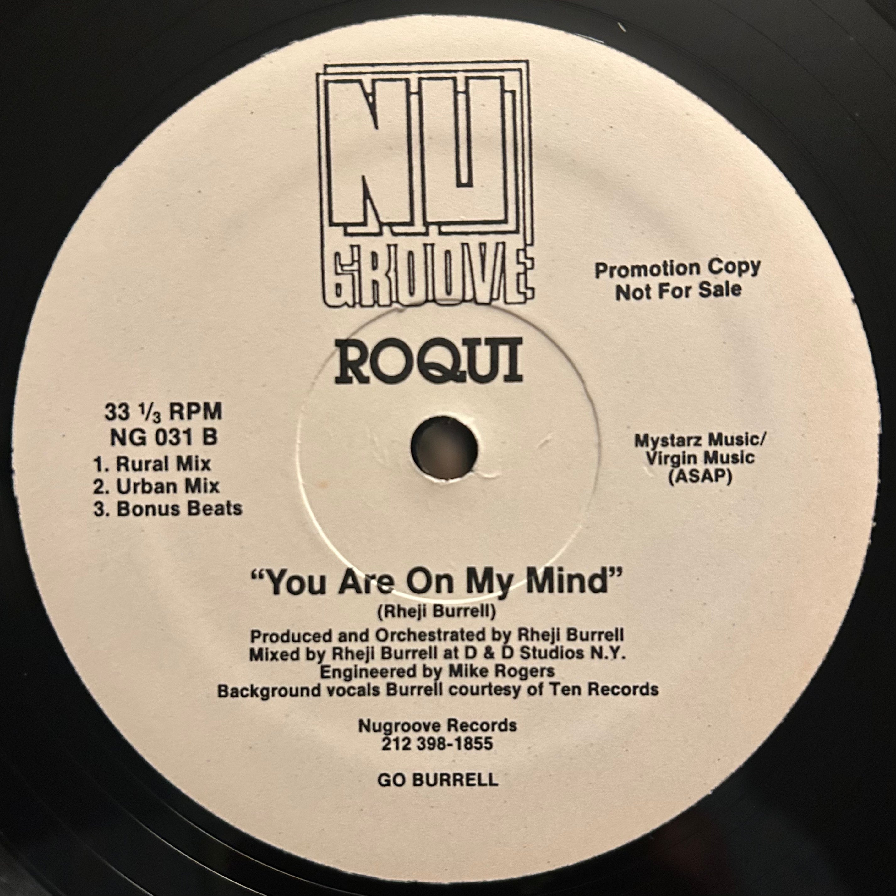 Roqui - You Are On My Mind (1989) Classic Nu Groove Deep House Promo 12"