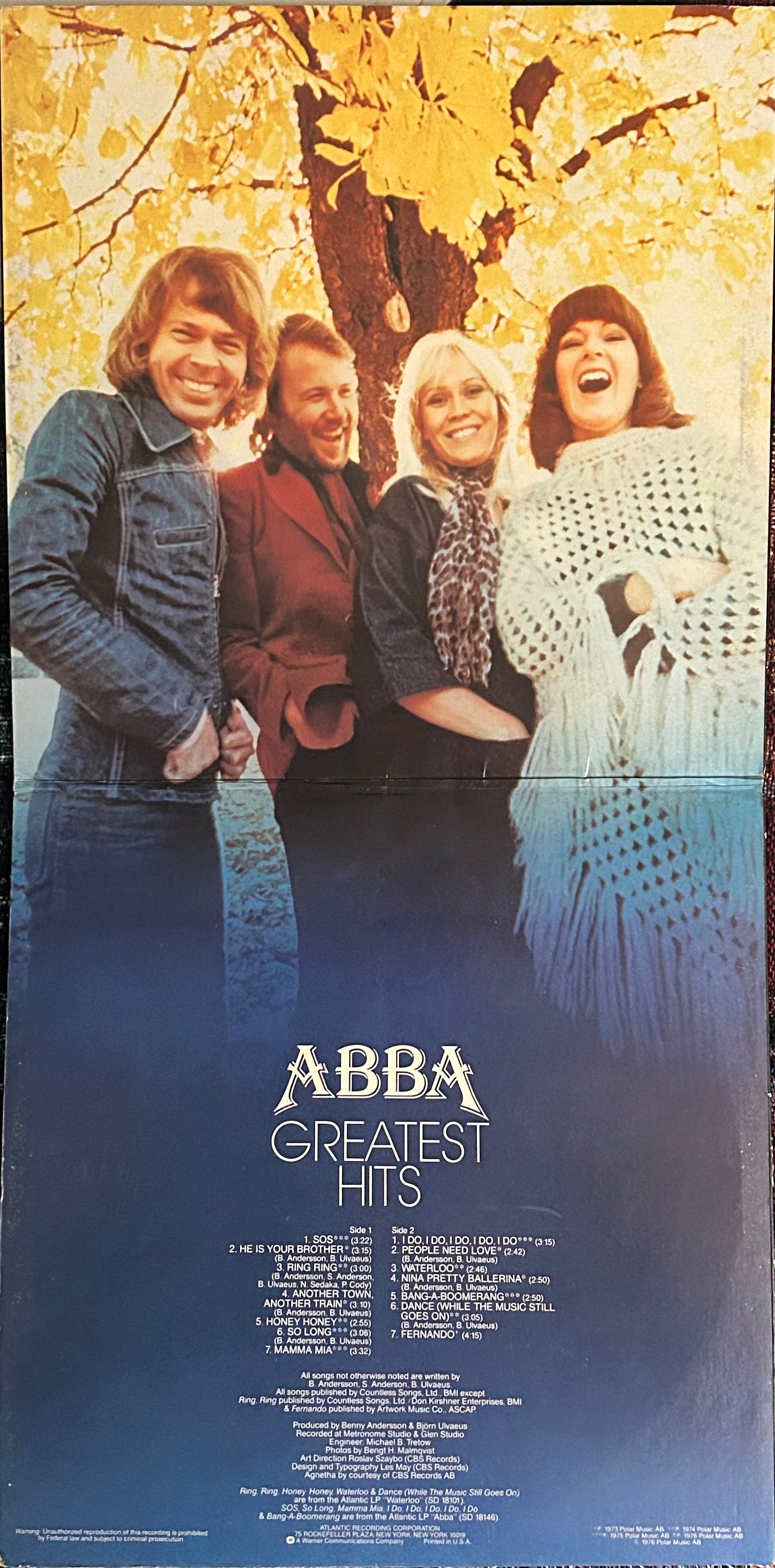 ABBA - Greatest Hits (1976) Classic Disco Comp LP