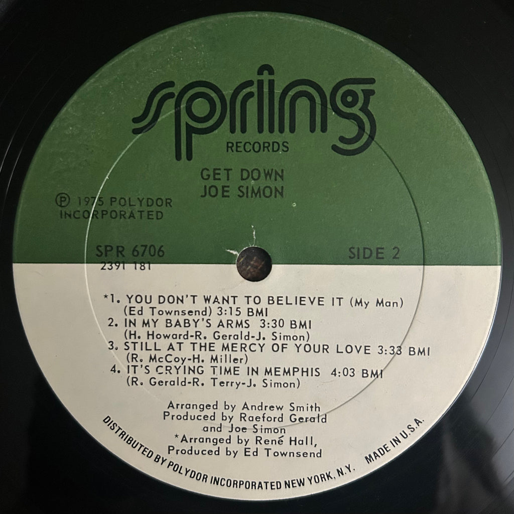 Joe Simon - Get Down (1975) Spring Soul Funk LP