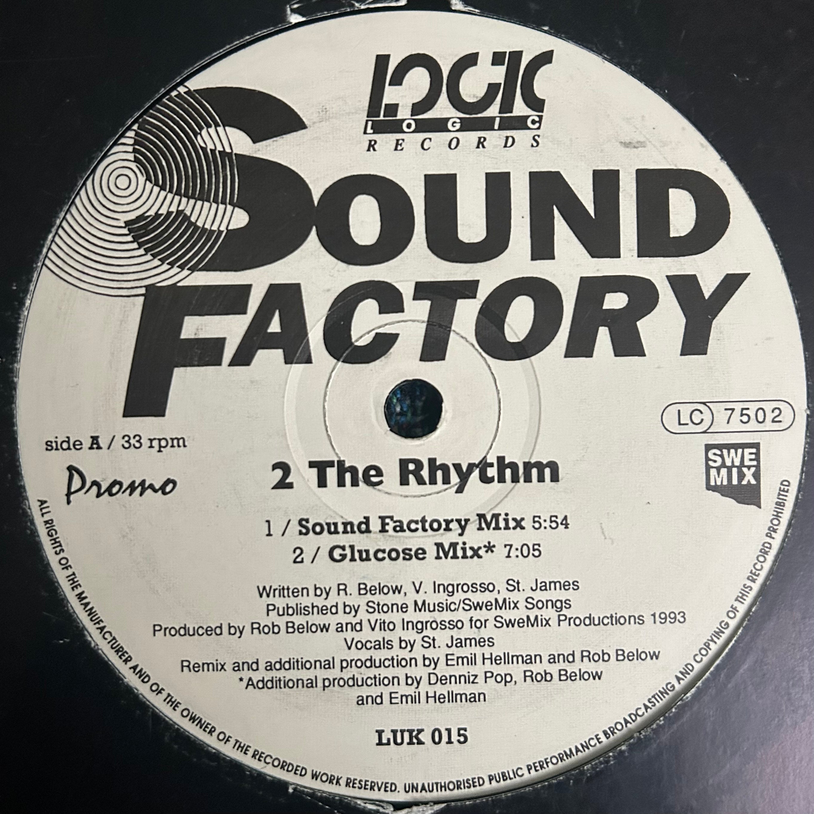 Sound Factory - 2 The Rhythm (1993) UK House Promo 12"