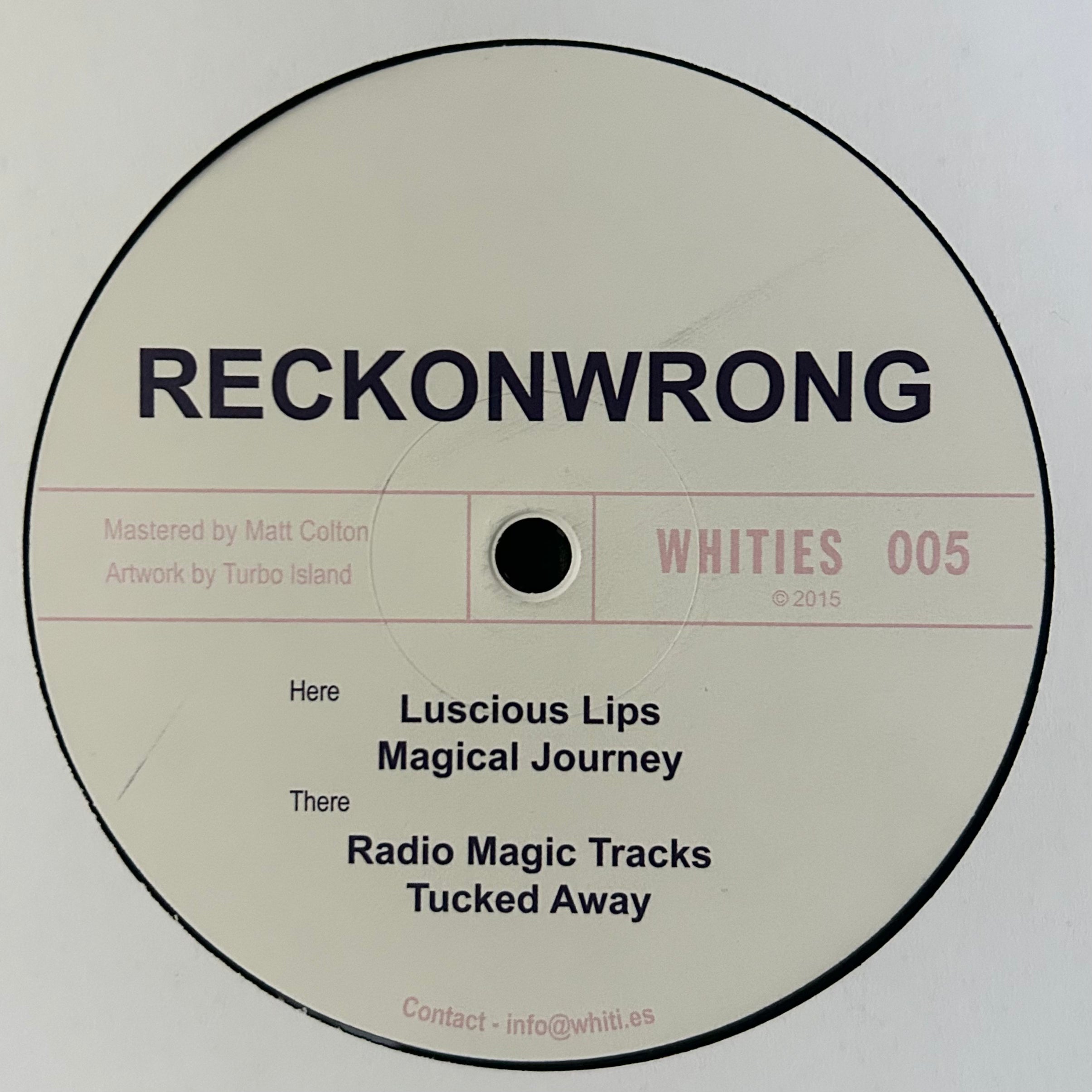 Reckonwrong - Whities 005 (2015) UK Techno 12"
